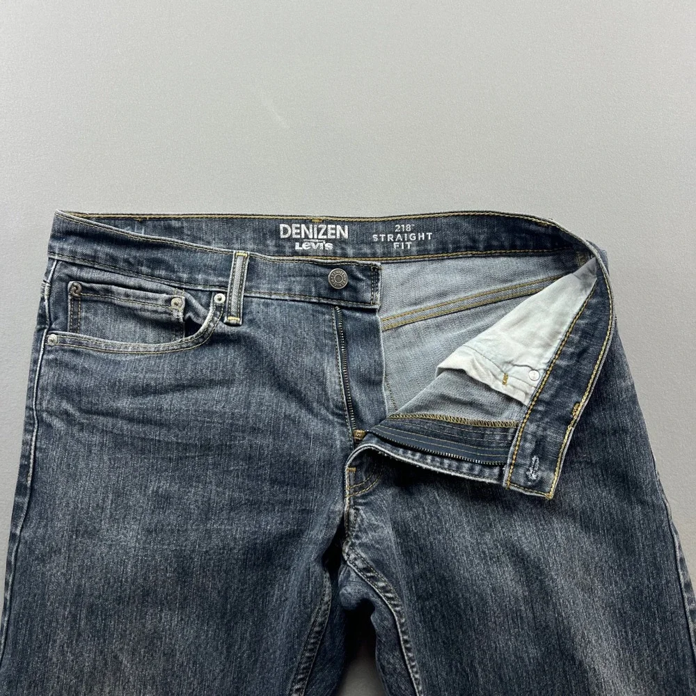 Denizen From Levi's 218 Straight Fit Jeans Men 34x34 Blue Denim Low Rise Zip Fly
